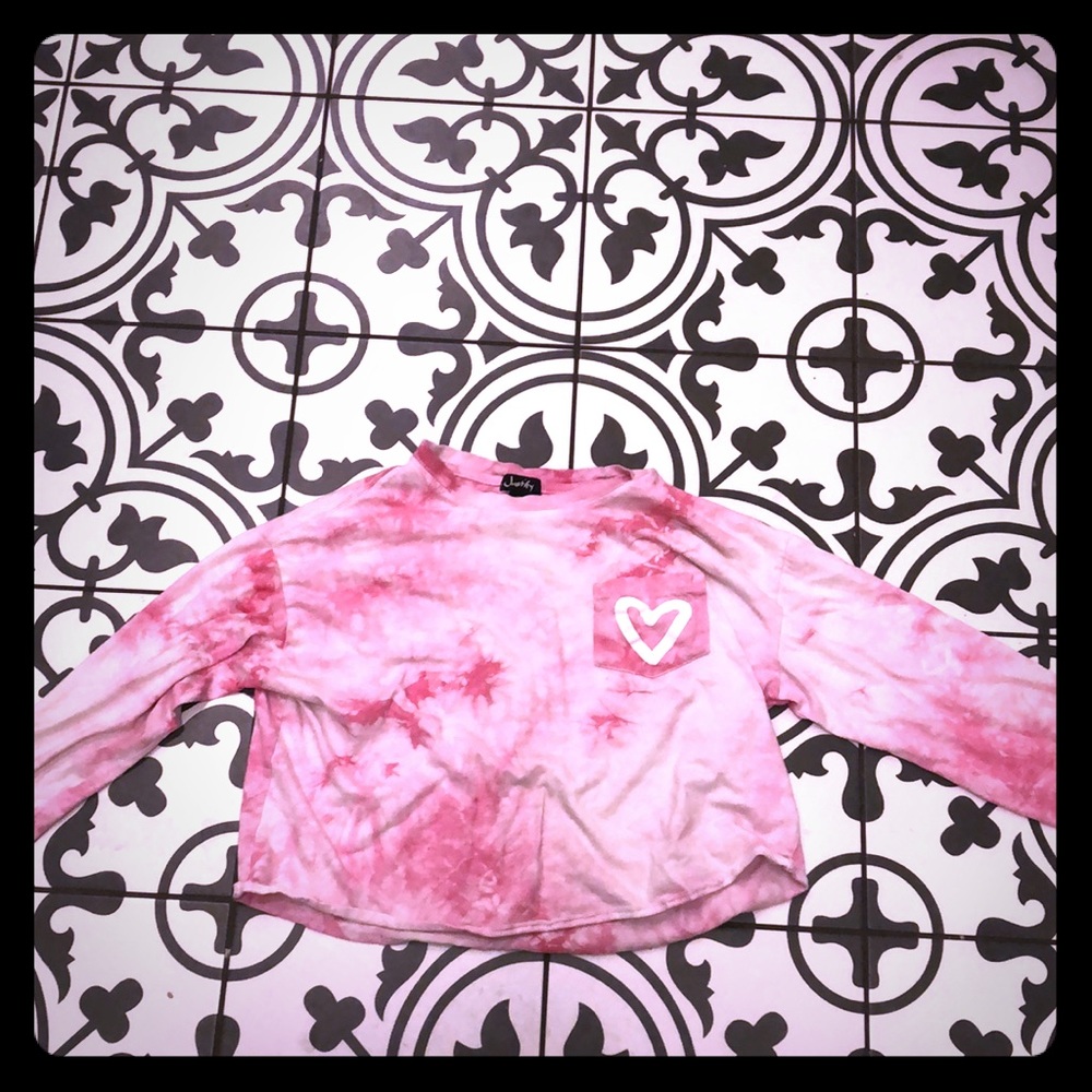 Tie-dye pink crop top
